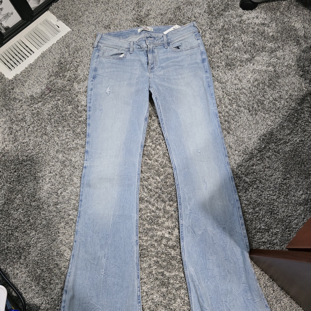 Hollister Light Blue Flare Jeans - Classic Wide Leg - Picture 3 of 8